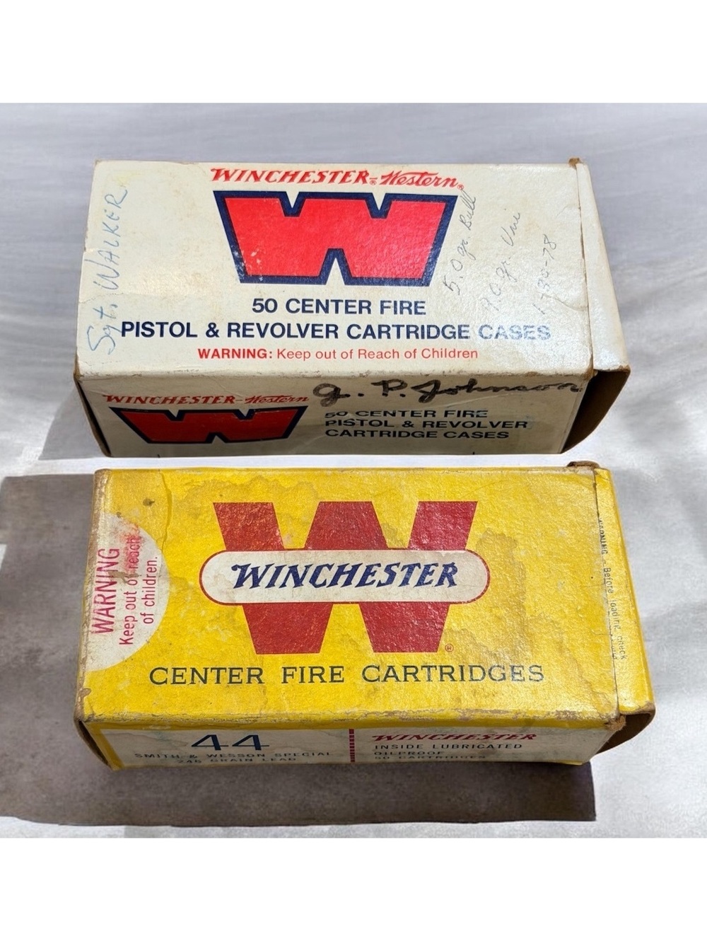 Win heatwr 44 REM Mag & 44 Smith and Wesson Empty Boxea